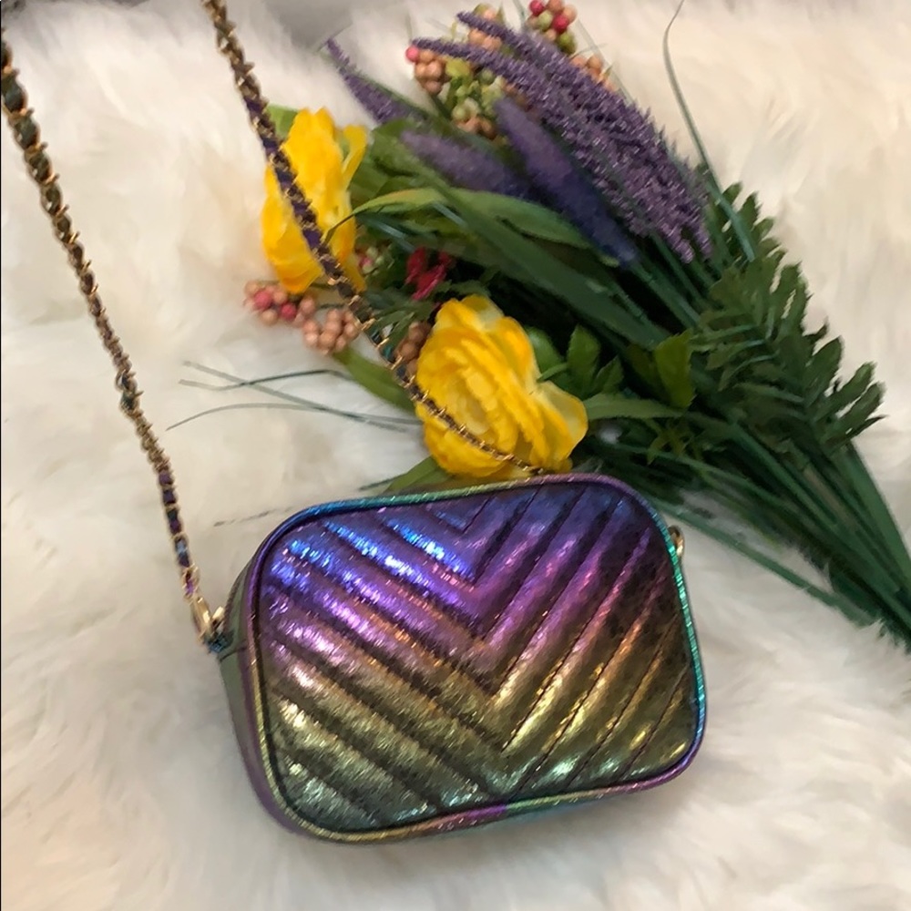 New! Rainbow Chevron Crinkle Crossbody - Picture 2 of 7